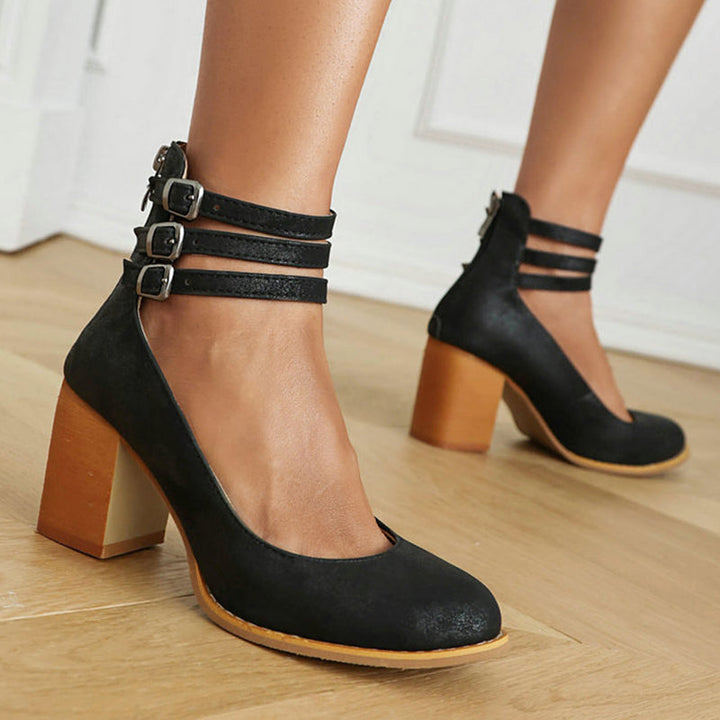 Damen Pumps | Blockabsatz Knöchelriemen