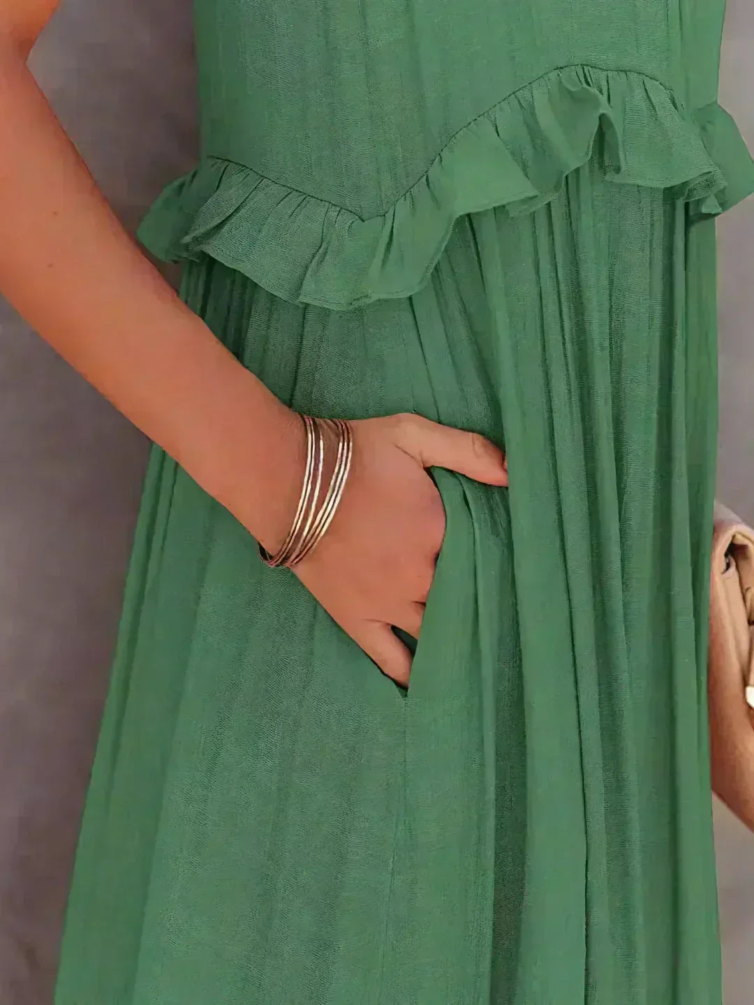 Damen Kleid | Halter Rüschen Maxi