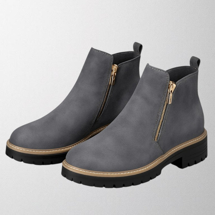 Damen Stiefeletten | Runde Zehe mit Reißverschluss