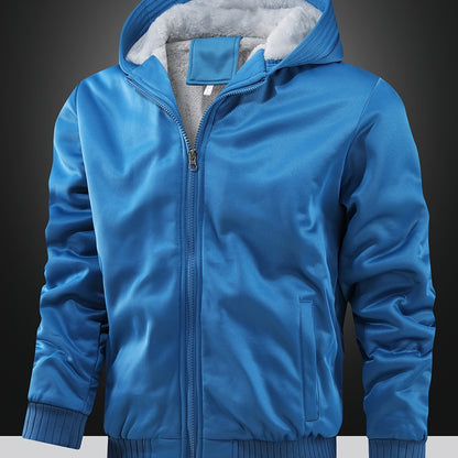 Herren Gefütterte Fleecejacke Mit Kapuze | Übergangsjacke Warm