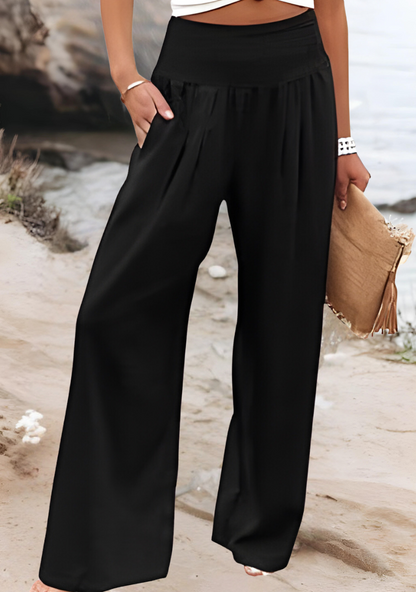 Damen Hosen | Weites Bein mit Gummibund