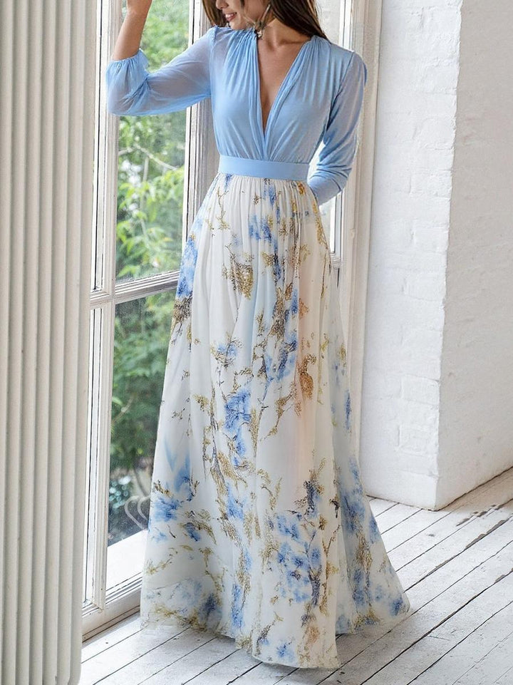 Damen Kleid | Blumenmuster Tailliert Maxi