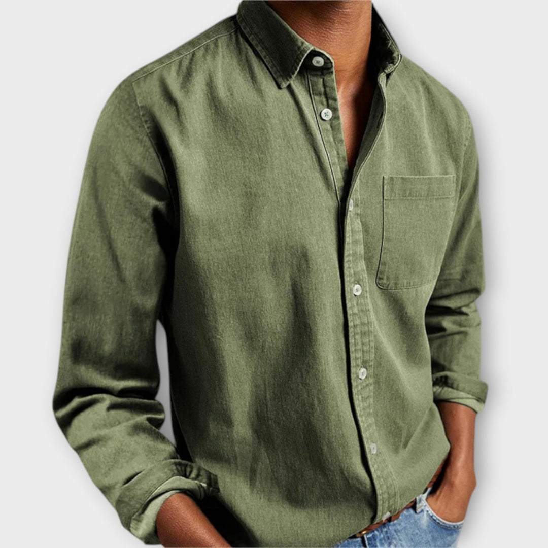 Herrenhemd | Langarm mit Brusttasche