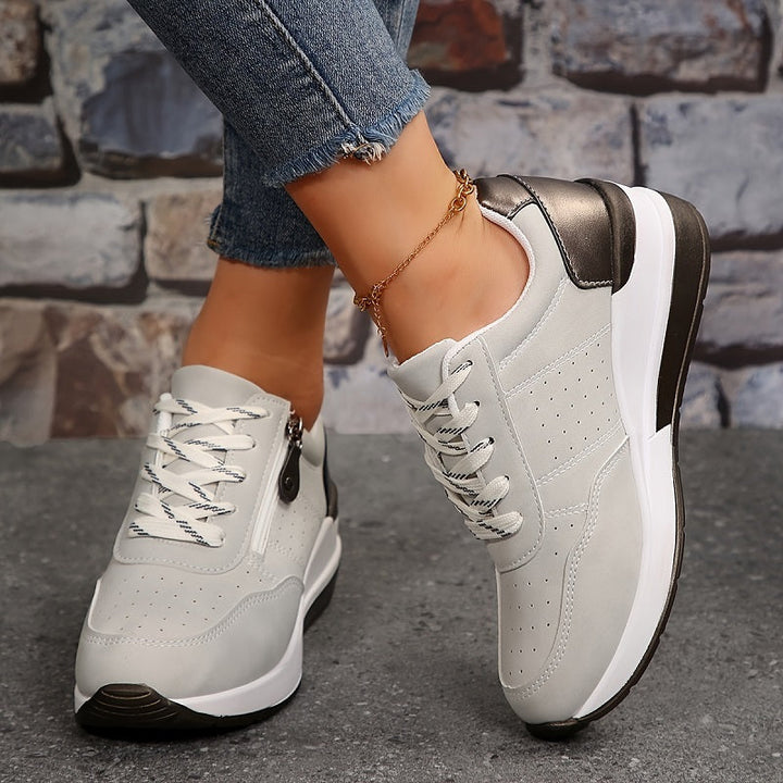 Damen Sneaker | Schnürung Reißverschluss