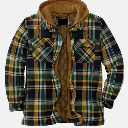 Herren Jacke | Karierte Kapuze Gefüttert