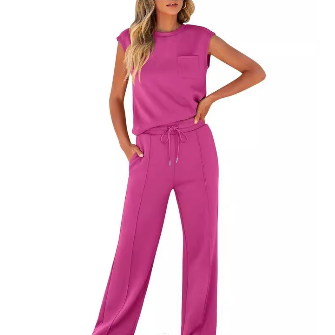 Damen-Zweiteiler | Ärmellos Bluse und Hose