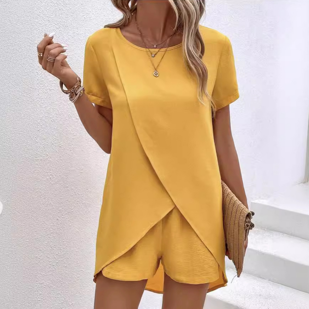 Damen-Zweiteiler | Kurzarm Top und Shorts