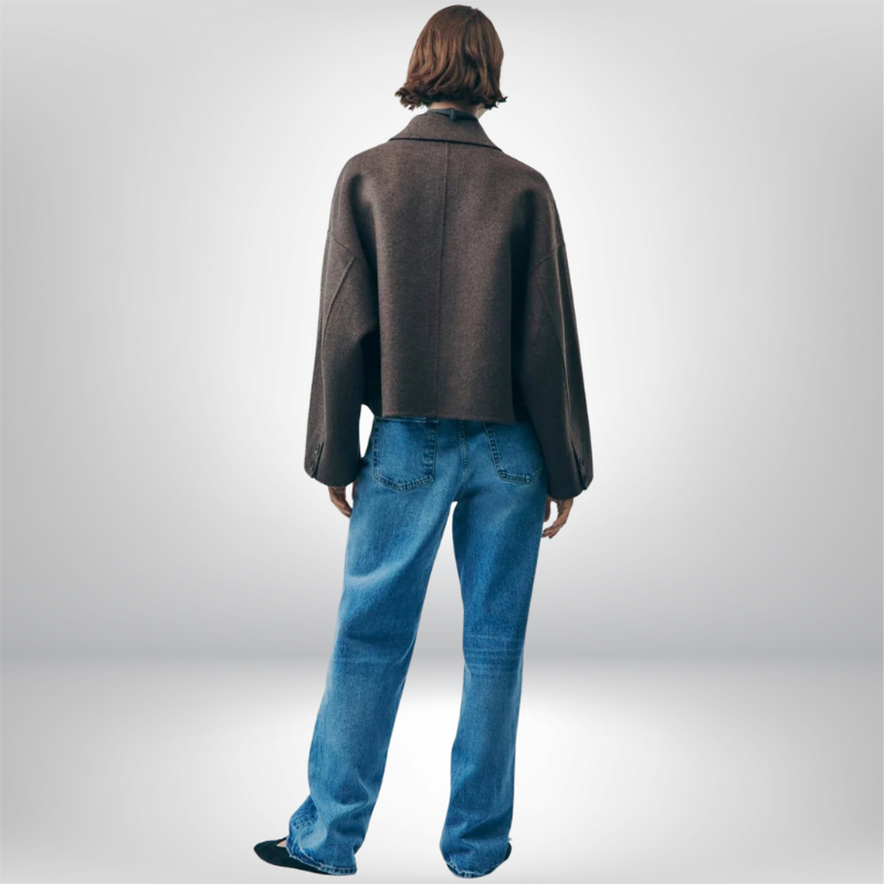 Damen Übergangsjacke Boxy Schnitt | Kurz Knopfleiste