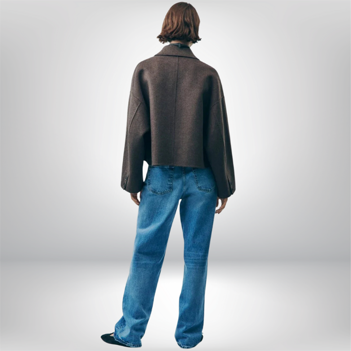 Damen Übergangsjacke Boxy Schnitt | Kurz Knopfleiste