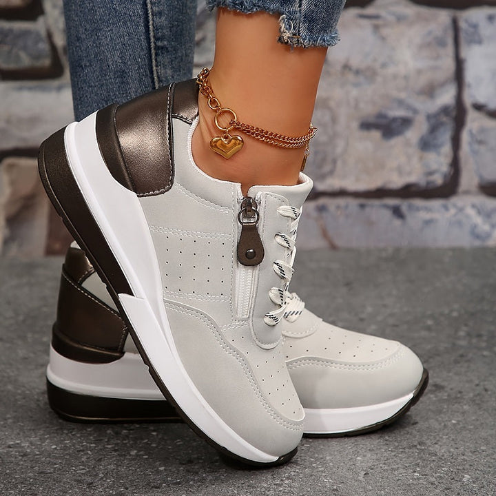 Damen Sneaker | Schnürung Reißverschluss