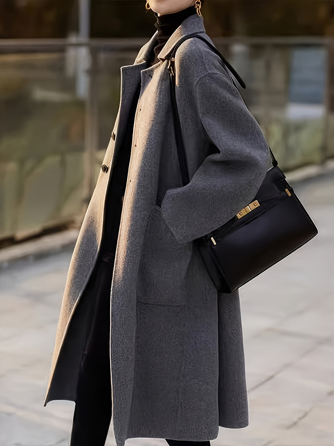 Mantel Damen | Wintermantel Damen Langer Schnitt Mit Taschen