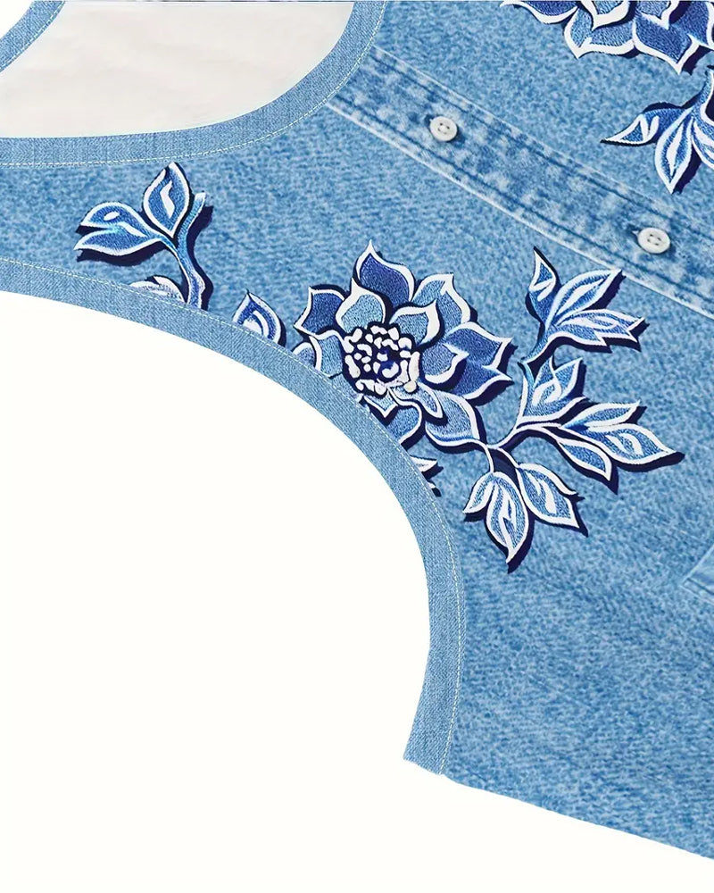 Damen Kleid | Ärmelloses Mini mit Knöpfen