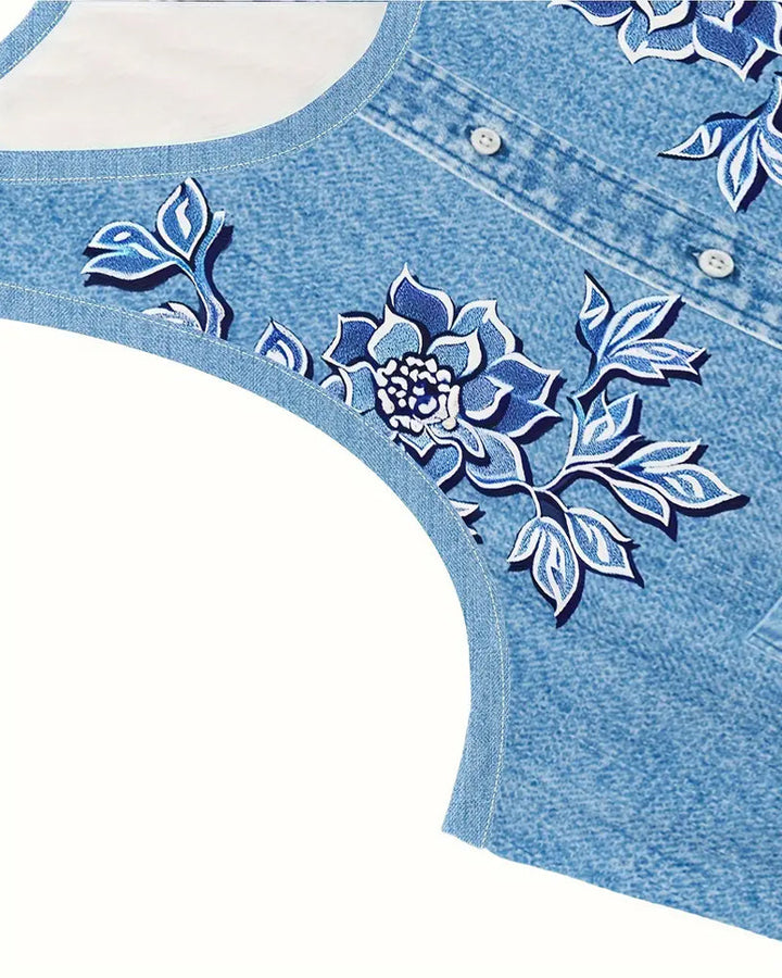 Damen Kleid | Ärmelloses Mini mit Knöpfen