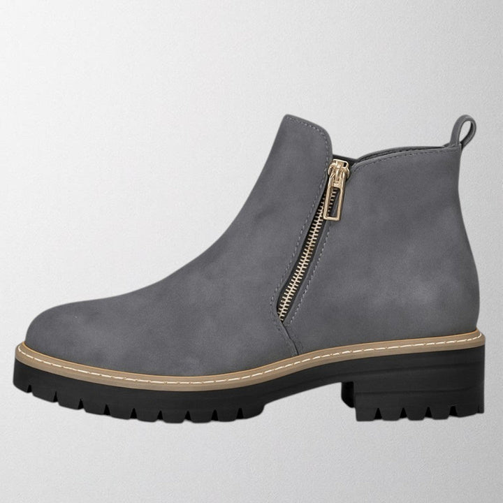 Damen Stiefeletten | Runde Zehe mit Reißverschluss