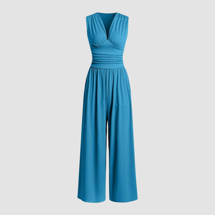 Damen Jumpsuit | V-Ausschnitt Weites Bein
