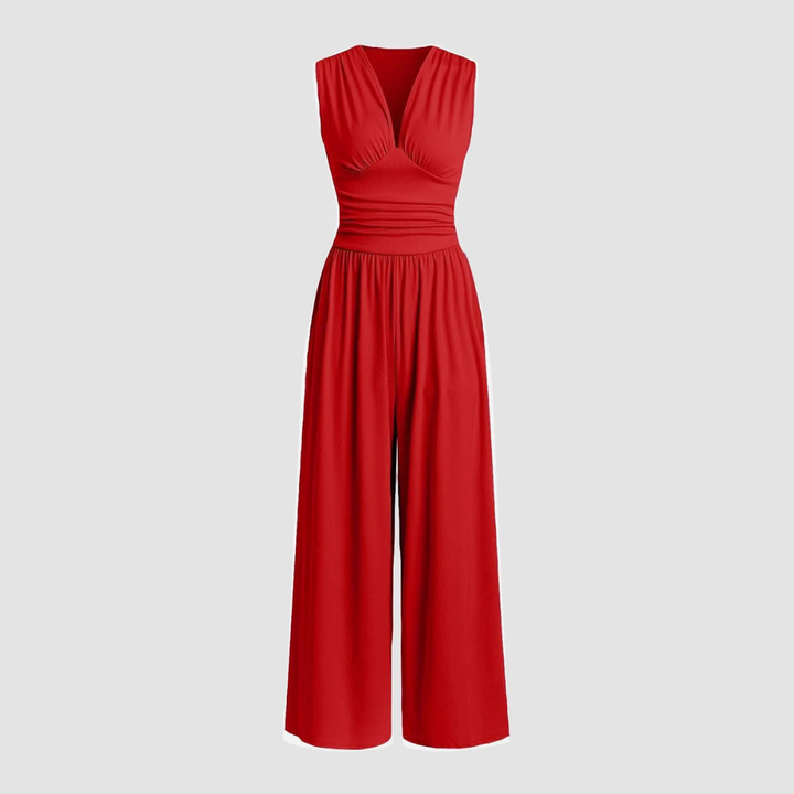 Damen Jumpsuit | V-Ausschnitt Weites Bein