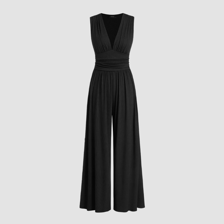 Damen Jumpsuit | V-Ausschnitt Weites Bein