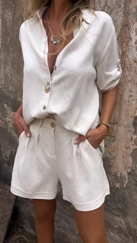 Damen-Zweiteiler | Bluse und Shorts Set