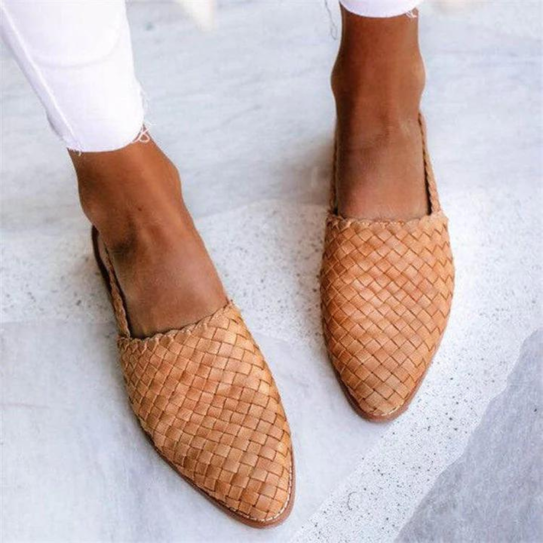 Damen Ballerinas | Slingback mit Flechtoptik
