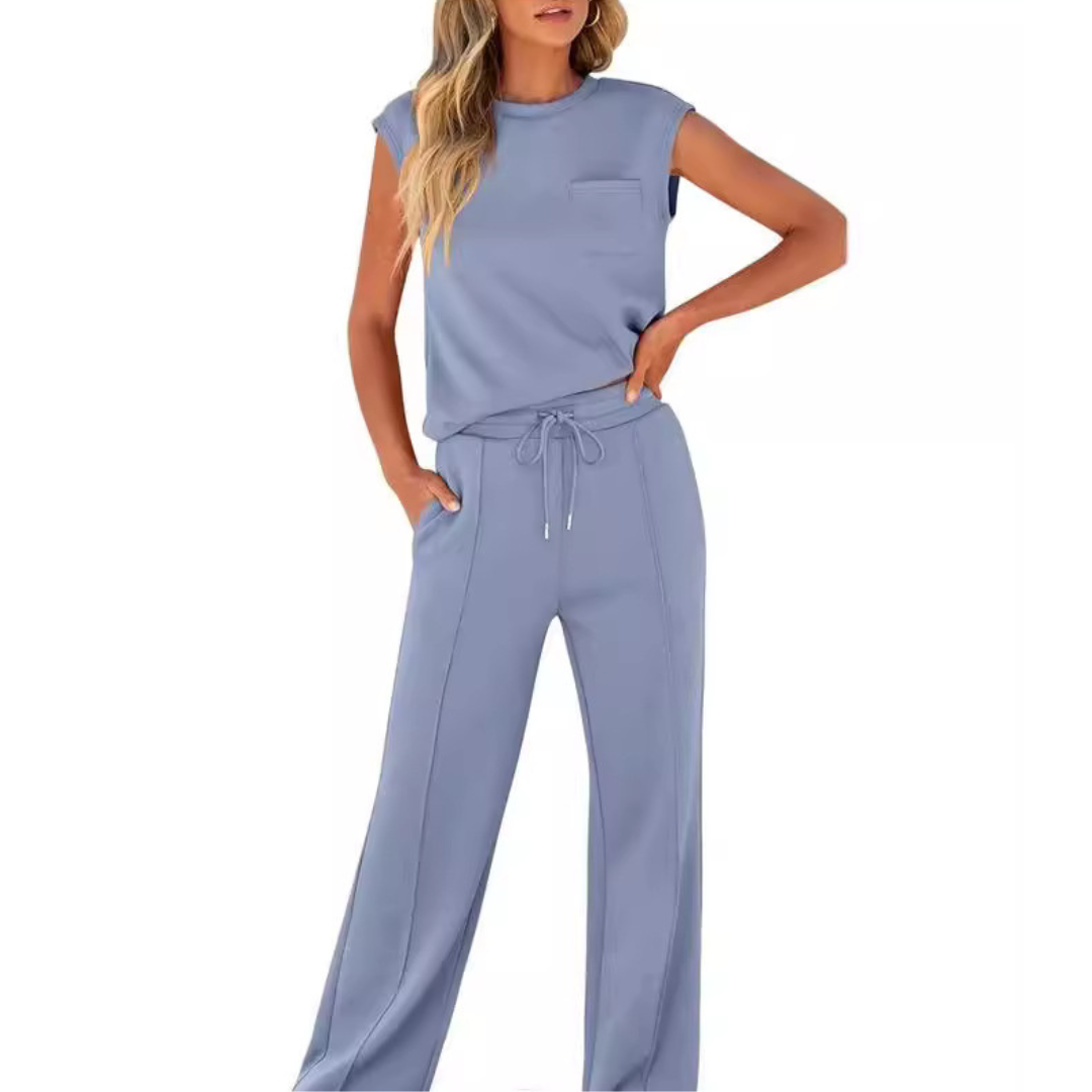 Damen-Zweiteiler | Ärmellos Bluse und Hose
