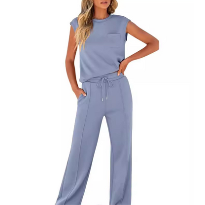 Damen-Zweiteiler | Ärmellos Bluse und Hose