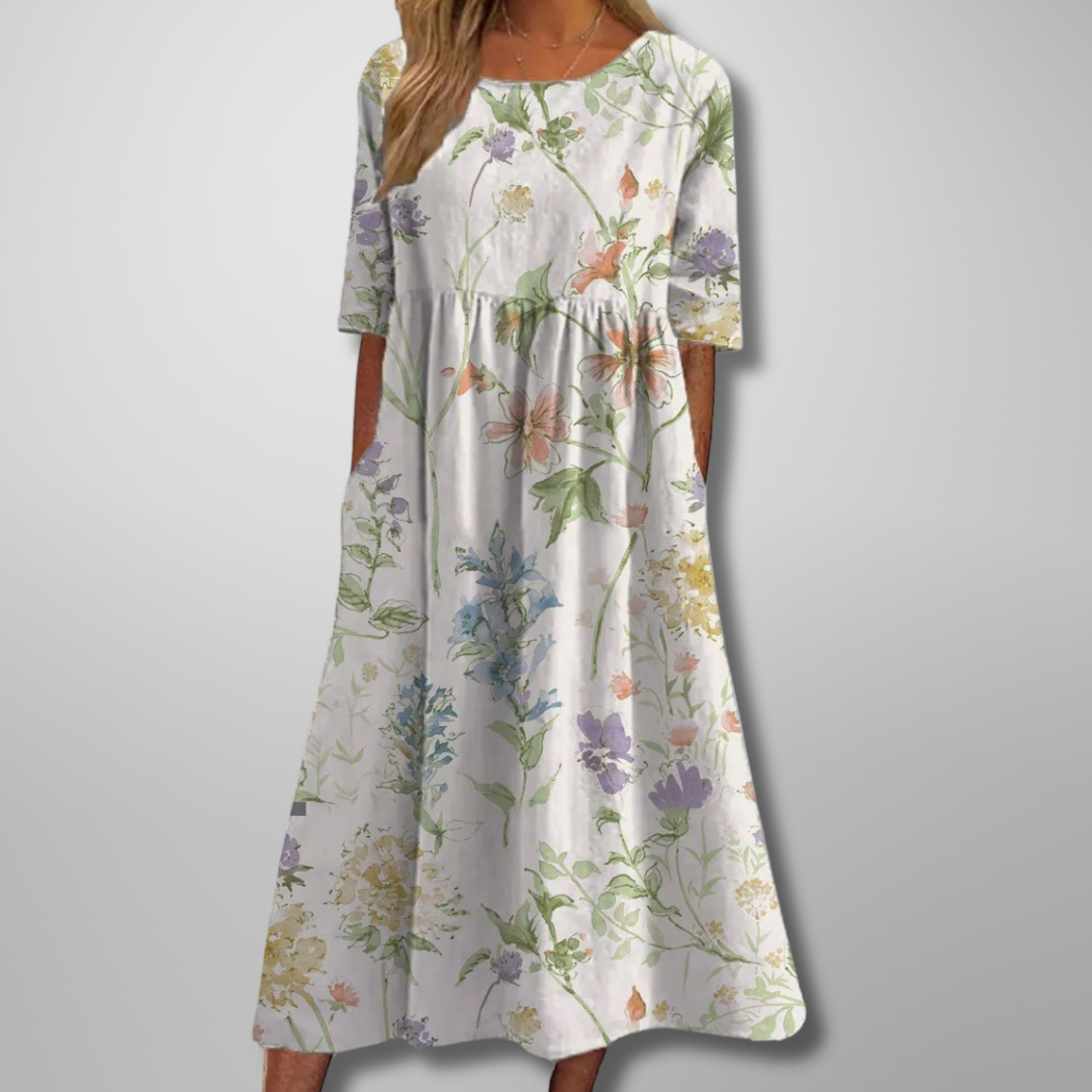 Damen Kleid | Rundhals Bedruckt Midi