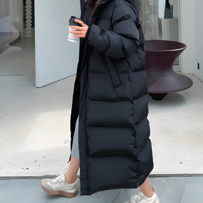 Damen Winter Kapuzen Puffer Mantel | Lang