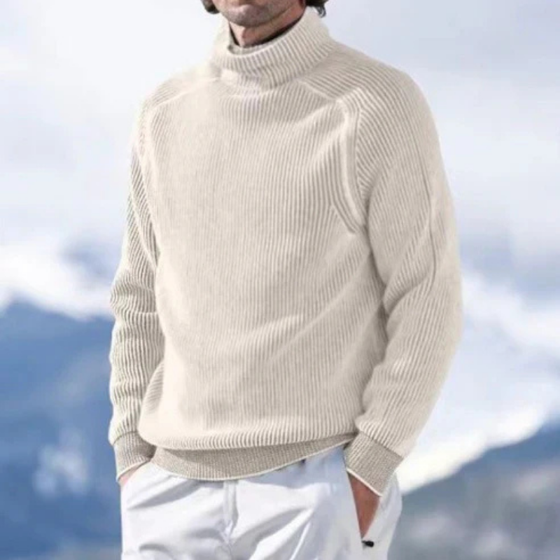 Pullover Herren Rollkragen | Langarm Geripptes Design