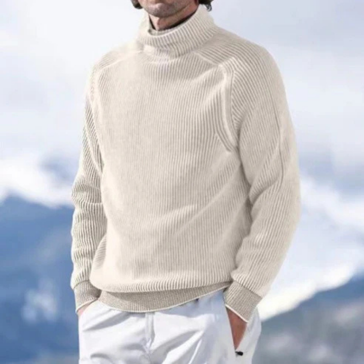 Pullover Herren Rollkragen | Langarm Geripptes Design