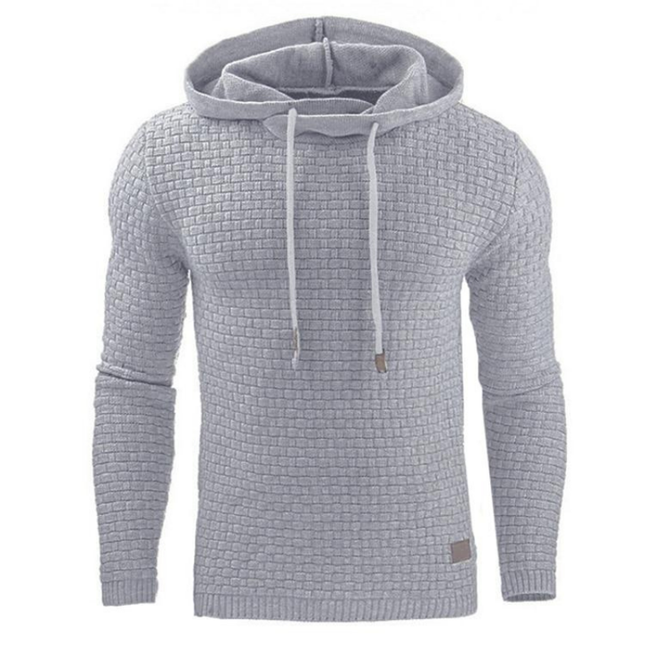 Pullover Herren Mit Kapuze Und Kordelzug | Langarm Strukturiertes Strickmuster