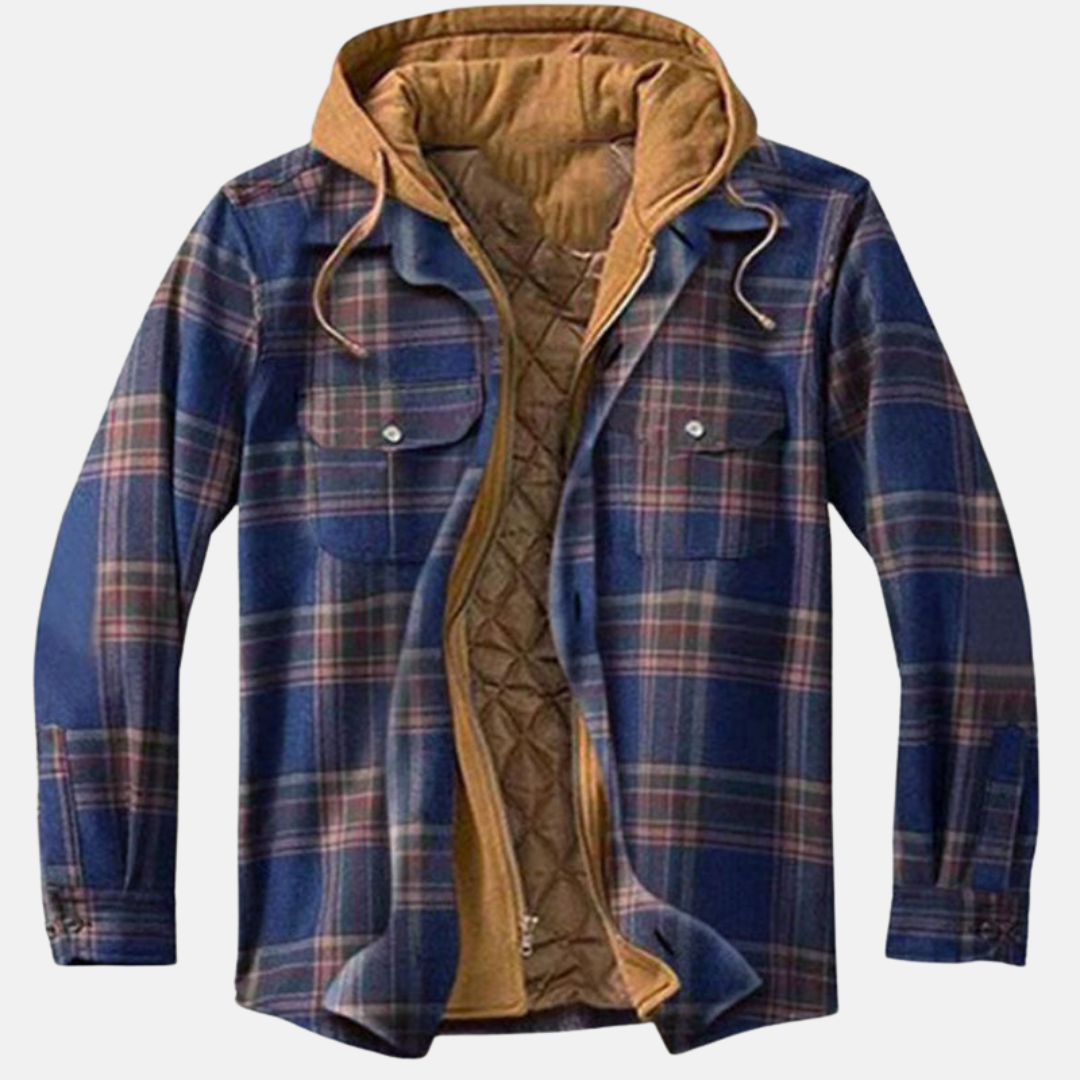 Herren Jacke | Karierte Kapuze Gefüttert