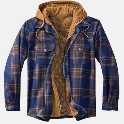 Herren Jacke | Karierte Kapuze Gefüttert