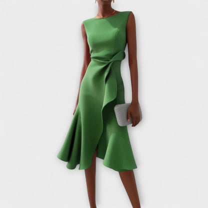 Damen Kleid | Ärmellos Drapiert Midi