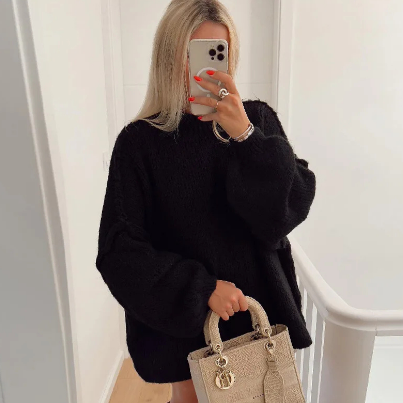 Pullover Damen Oversize | Leichter Stehkragen