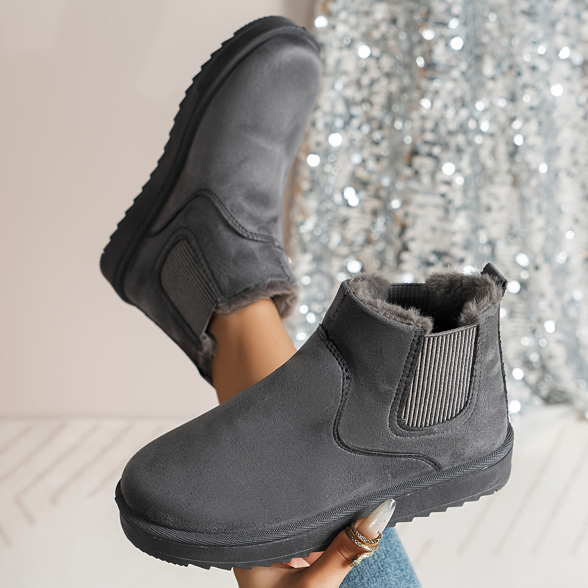 Damen Winterschuhe | Stiefeletten mit elastischem Seiteneinsatz