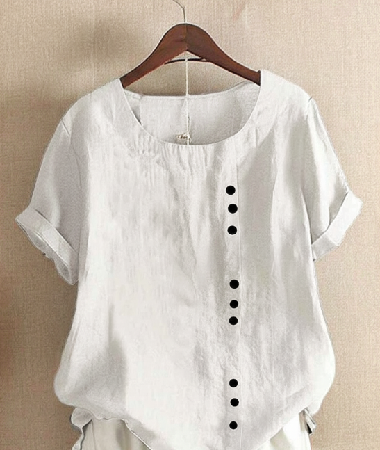 Damenbluse | Kurzarm mit Knopfdetail