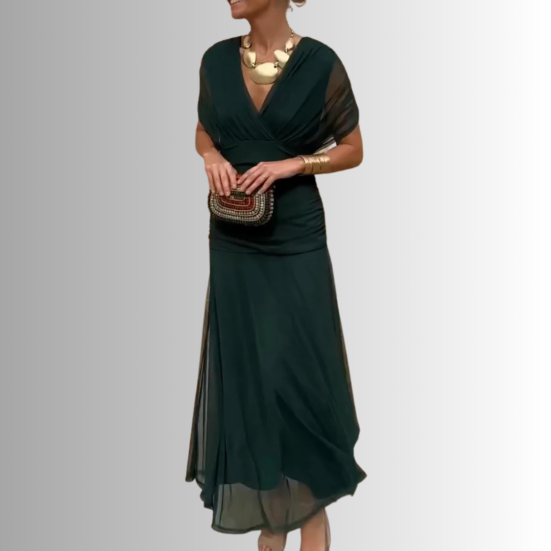 Damen Kleid | Off-Shoulder Fließendes Maxi