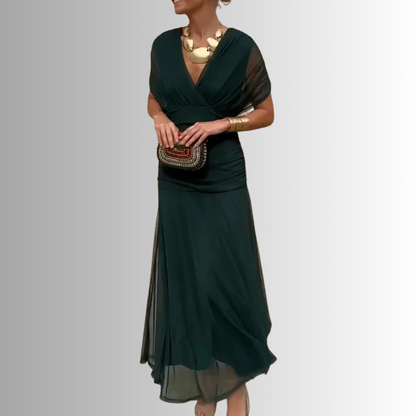Damen Kleid | Off-Shoulder Fließendes Maxi