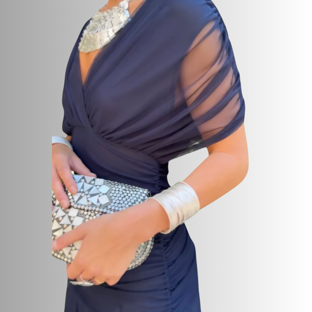 Damen Kleid | Off-Shoulder Fließendes Maxi