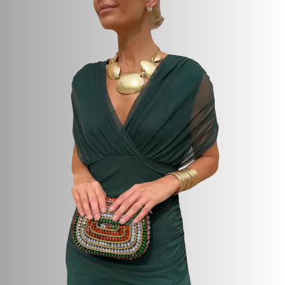 Damen Kleid | Off-Shoulder Fließendes Maxi