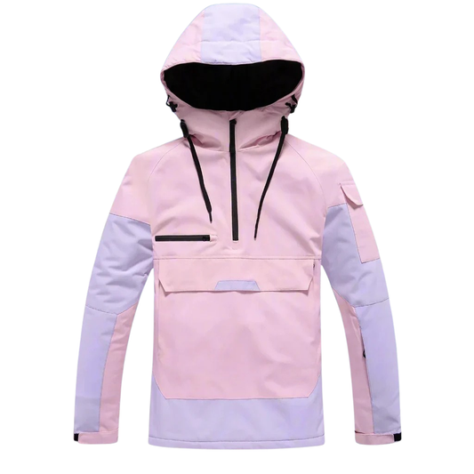 Skijacke | Zweifarbige Kapuzenjacke Mit Reißverschluss