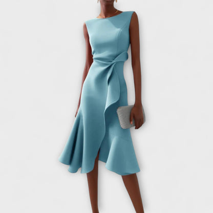 Damen Kleid | Ärmellos Drapiert Midi