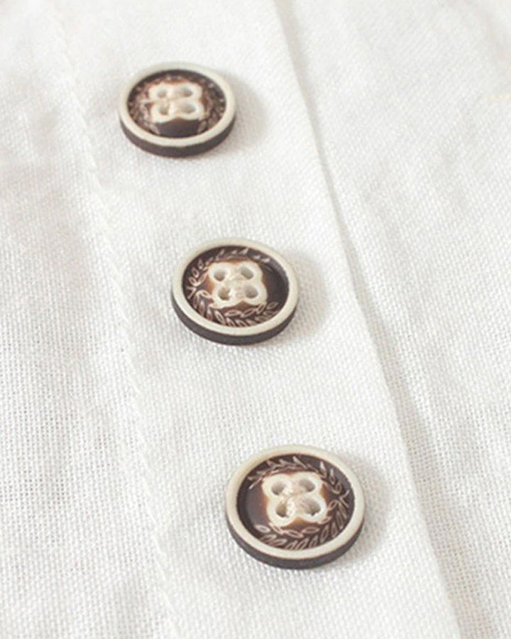 Damenbluse | Kurzarm mit Knopfdetail