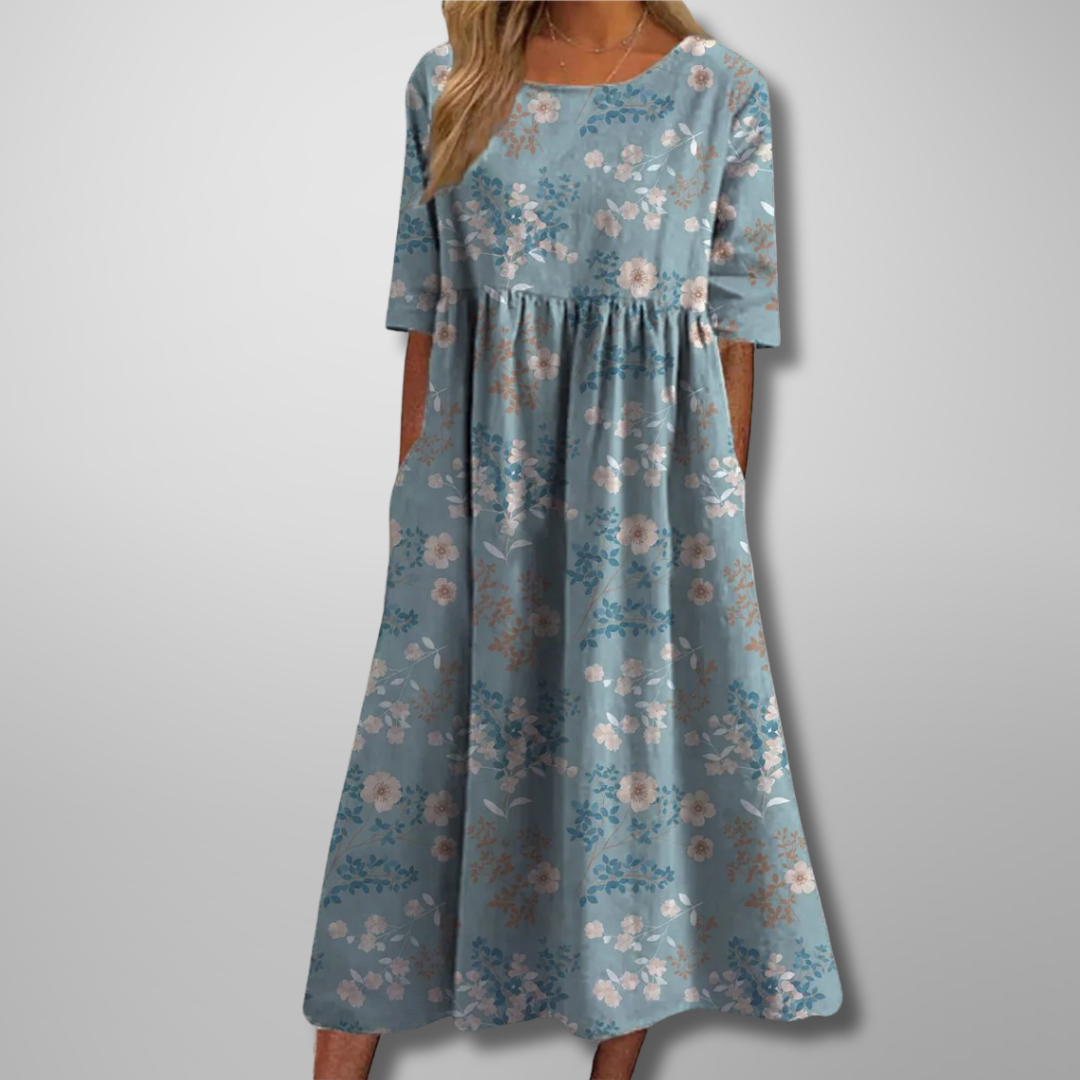 Damen Kleid | Rundhals Bedruckt Midi