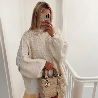 Pullover Damen Oversize | Leichter Stehkragen