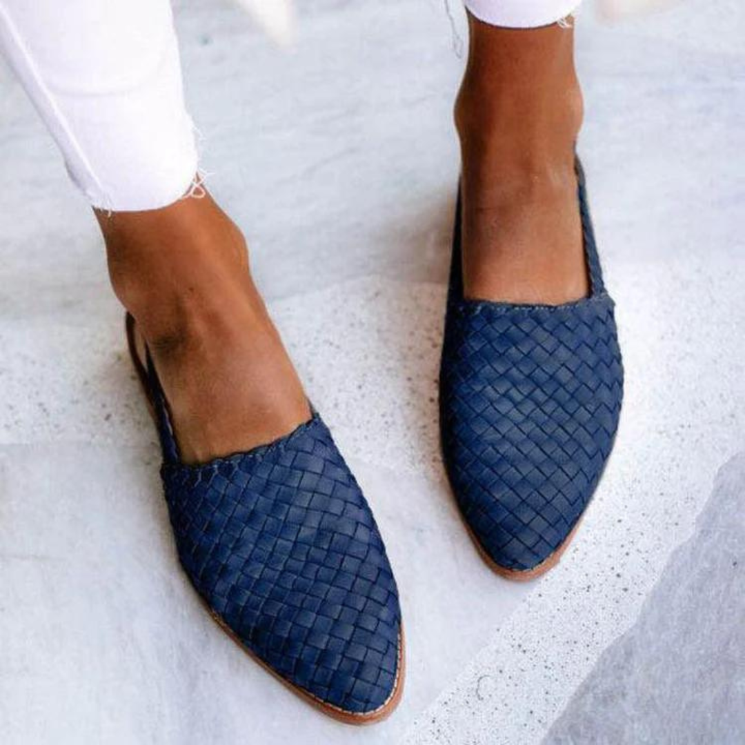Damen Ballerinas | Slingback mit Flechtoptik
