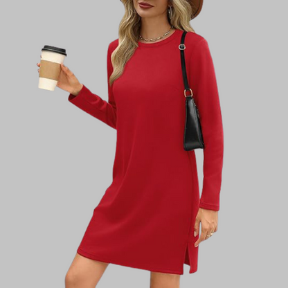 Damen Kleid | Langarm Rundhals Mini