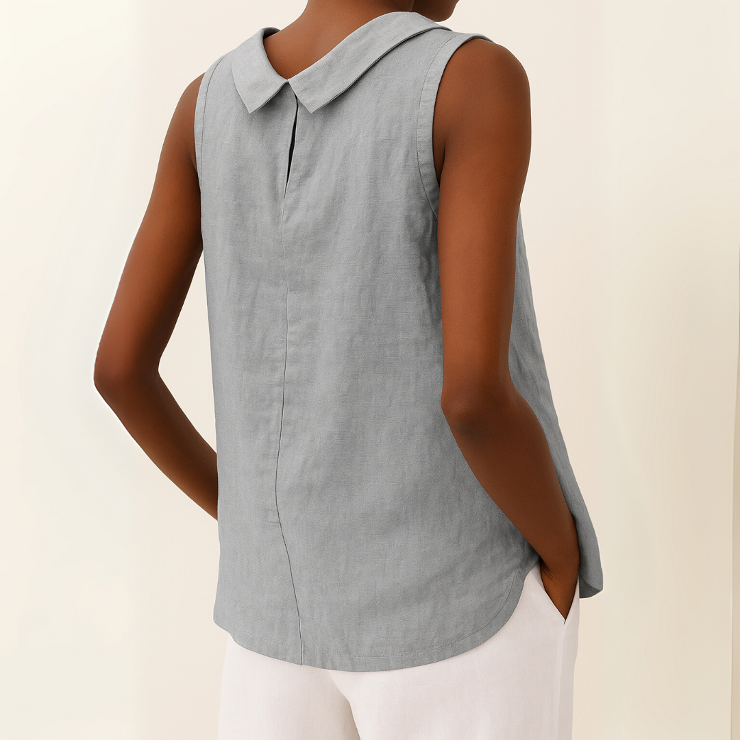 Damenbluse | Ärmelloses Rundhals-Design