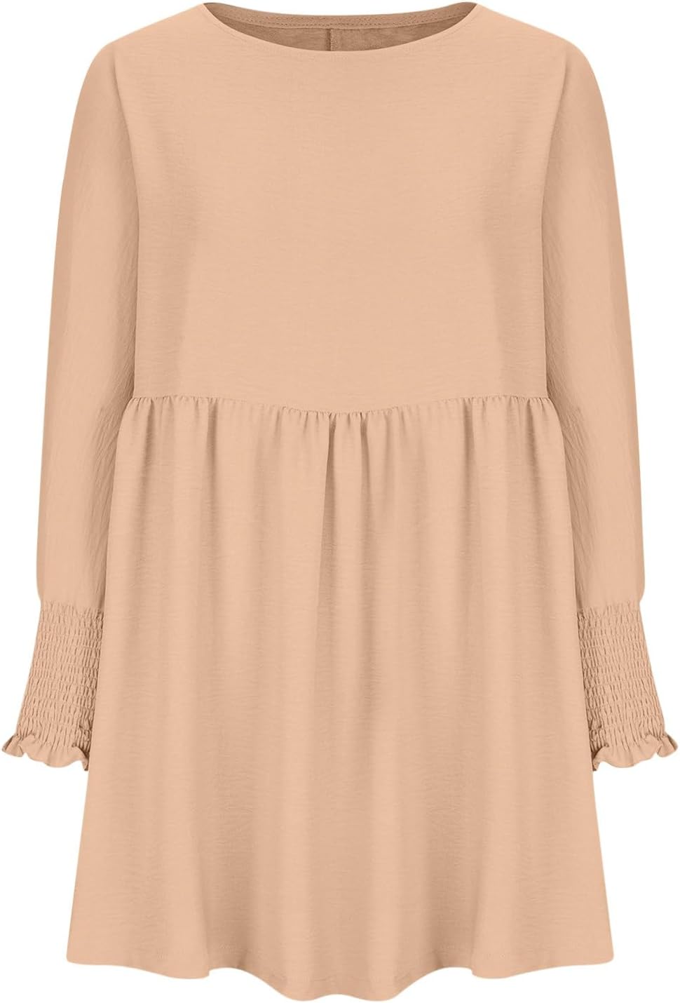 Damen Kleid | Rundhals Raffung Sommer