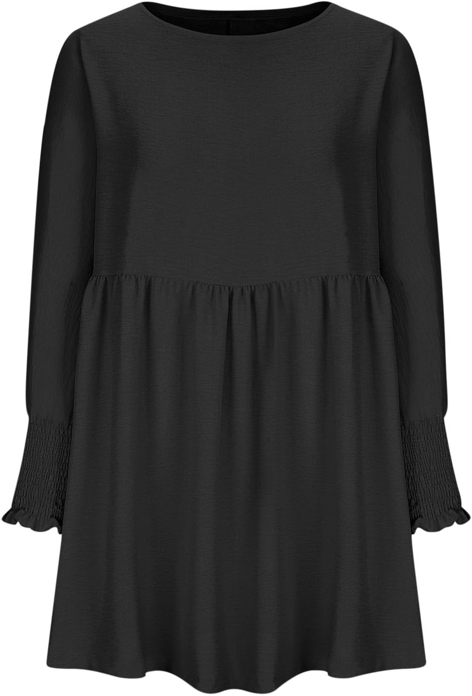 Damen Kleid | Rundhals Raffung Sommer